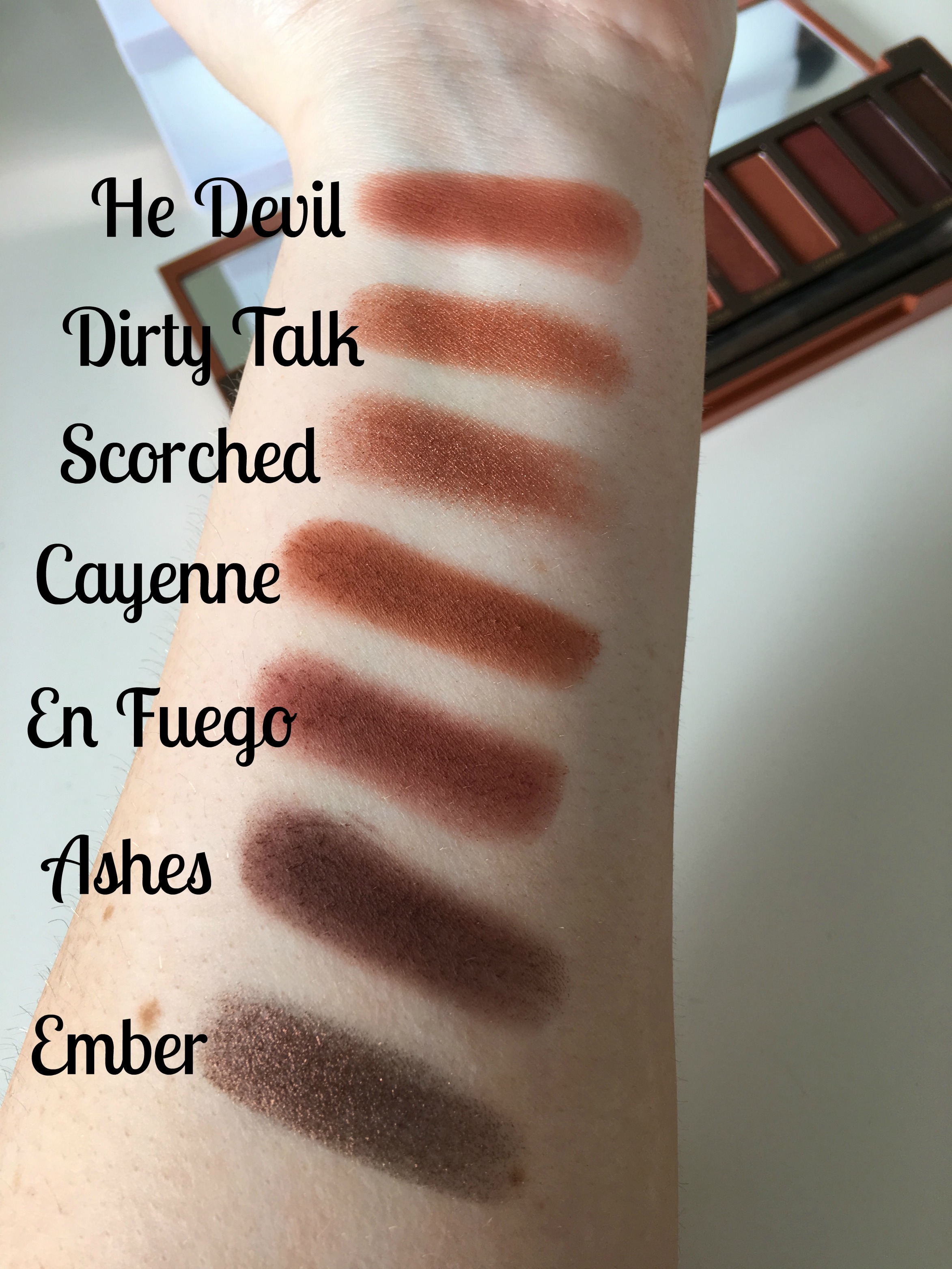 Urban Decay Naked Heat Palette Swatches 2