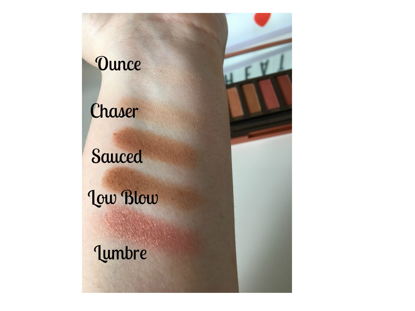Urban Decay Naked Heat Swatches